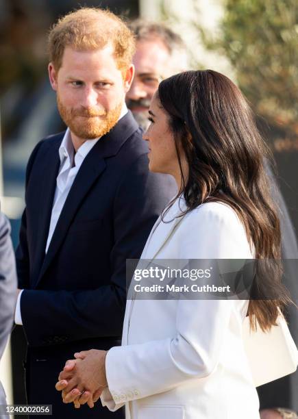 Prince Harry, Duke of Sussex and Meghan, Duchess of Sussex attend a reception hosted by the City of The Hague and the Dutch Ministry of Defence at...