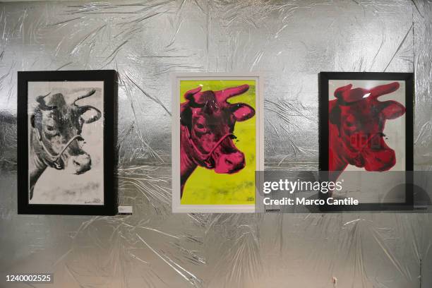 View of the exhibition dedicated to Andy Warhol in Naples, entitled "Andy is Back", during the preview for the press.