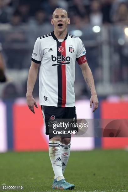 Domagoj Vida of Besiktas JK during the Turkish Superliga match between Besiktas AS and Aytemiz Alanyaspor at the Vodafone Park on April 9, 2022 in...