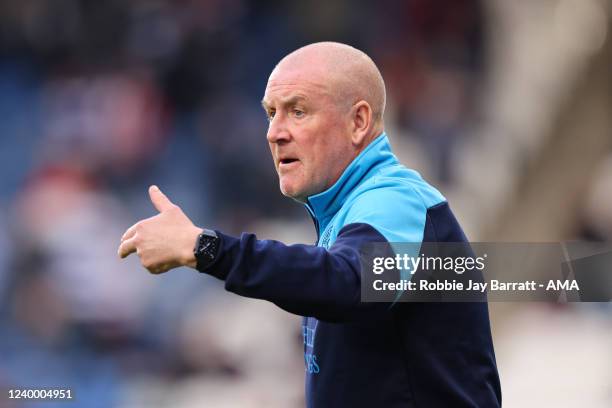 Mark Warburton the head coach / manager of QPR during the Sky Bet Championship match between Huddersfield Town and Queens Park Rangers at Kirklees...