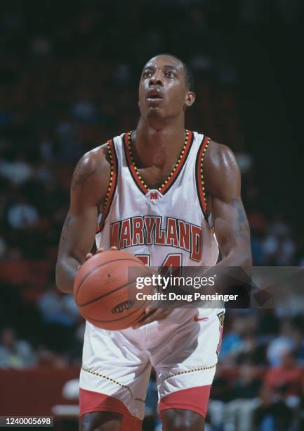 Terence Morris, Forward for the University of Maryland Terrapins prepares to make a free throw during their NCAA Independent Conference college...