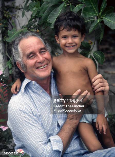 The "Great Train Robber" Ronnie Biggs with his son Michael in Rio De Janeiro, Brazil where Biggs lived in exile after escaping prison in Britain,...