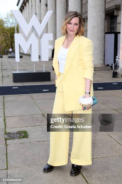 Nadja Auermann attends the world premiere of the new coffee machine WMF Perfection at Haus der Kunst on April 12, 2022 in Munich, Germany.