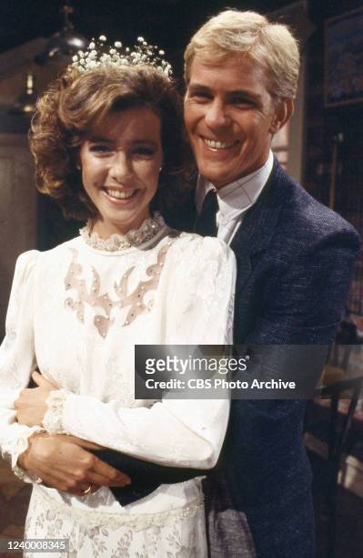 Steven Ford as Andy Richards and Colleen Casey as Faren Connor Sanderson on THE YOUNG AND THE RESTLESS. 1986.