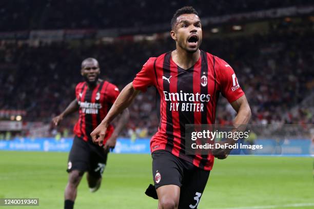 Junior Messias of AC Milan celebrates after scoring his team's second goal during the Serie A match between AC Milan and Genoa CFC at Stadio Giuseppe...