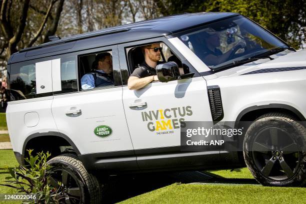 The Duke of Sussex, Prince Harry during the Jaguar Land Rover Driving Challenge of the Invictus Games, an international sporting event for soldiers...