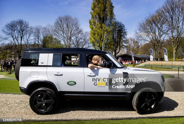 The Duke of Sussex, Prince Harry during the Jaguar Land Rover Driving Challenge of the Invictus Games, an international sporting event for soldiers...