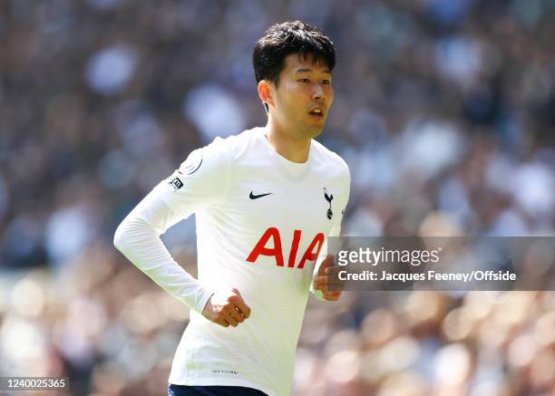 Heung-Min Son of Tottenham Hotspur during the Premier League match between Tottenham Hotspur and Brighton & Hove Albion at Tottenham Hotspur Stadium...