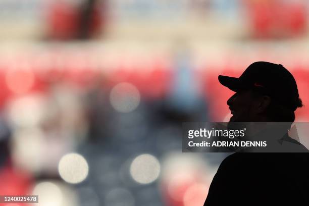 Liverpool's German manager Jurgen Klopp celebrates at the end of the English FA Cup semi-final football match between Liverpool and Manchester City...