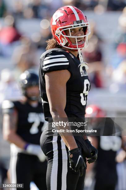 Youngstown State tight end Andrew Ogletree during the Hula Bowl All-Star Football Classic on January 15, 2022 at UCF Bounce House Stadium in Orlando,...