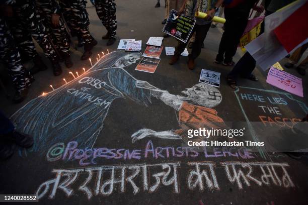 People of Delhi stands for communal harmony, love and secularism against rising anti-muslim violence and hate crime in the country, at Jantar Mantar,...