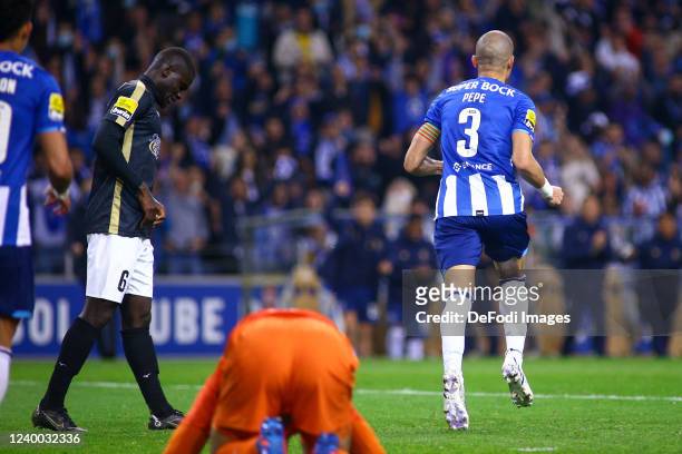 Kepler Lima of FC Porto celebrates after scoring his team's sixth goal during the Liga Portugal Bwin match between FC Porto and Portimonense SC at...