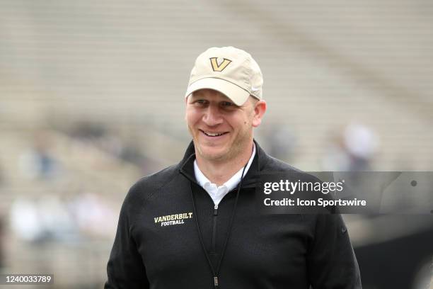 Vanderbilt Commodores head coach Clark Lea during the Vanderbilt Commodores Black and Gold Spring Game, April 16 at Vanderbilt Stadium in Nashville,...