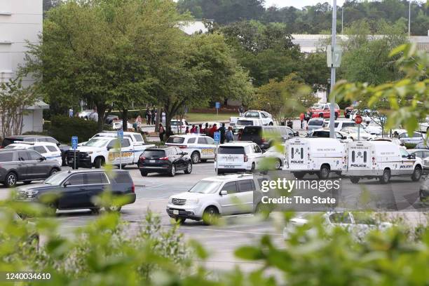 Scene outside Columbiana Centre mall after a shooting incident on Saturday, April 16 in Columbia, South Carolina.