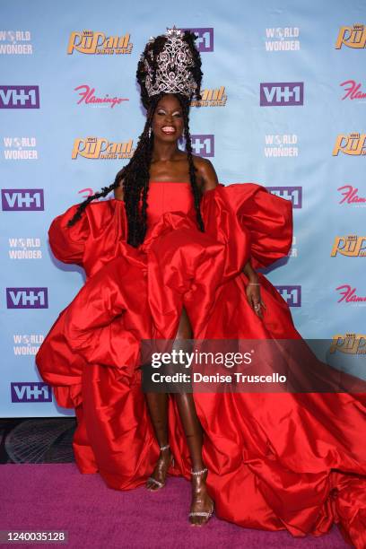 In this image released on April 18 Symone attends "RuPaul's Drag Race" Season 14 Finale red carpet at Flamingo Las Vegas in Las Vegas, Nevada.