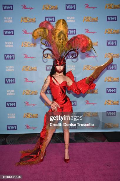 In this image released on April 18 Willow Pill attends "RuPaul's Drag Race" Season 14 Finale red carpet at Flamingo Las Vegas in Las Vegas, Nevada.