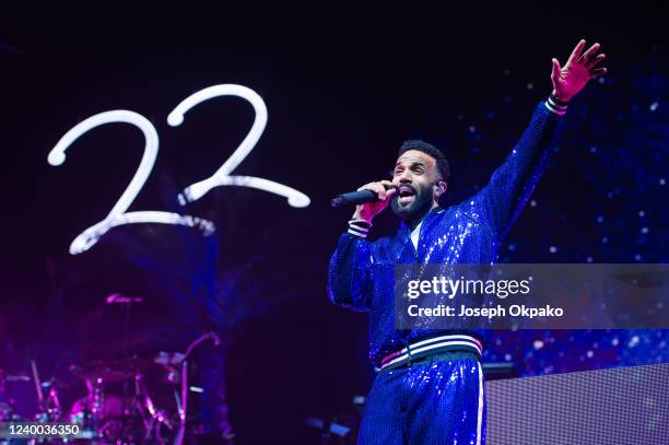 Craig David performs at The O2 Arena on April 16, 2022 in London, England.