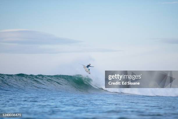 Filipe Toledo of Brazil surfs in Heat 1 of the Semifinals at the Rip Curl Pro Bells Beach on April 17, 2022 at Bells Beach, Victoria, Australia