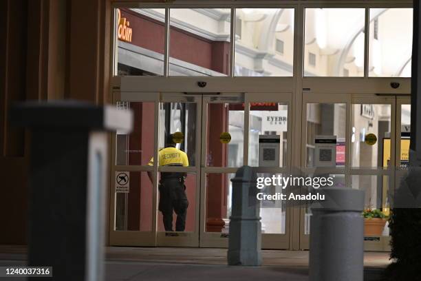 View of a shopping mall after a shooting incident left several people injured on Saturday afternoon in Columbia, SC on April 16, 2022.