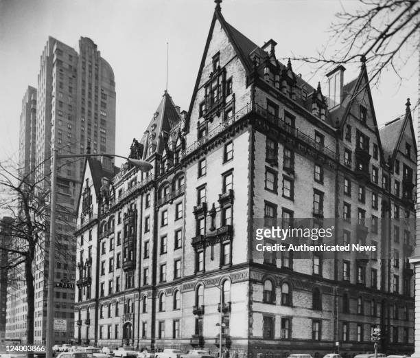 The Dakota apartment building on Central Park West in Manhattan, New York City, circa 1955.