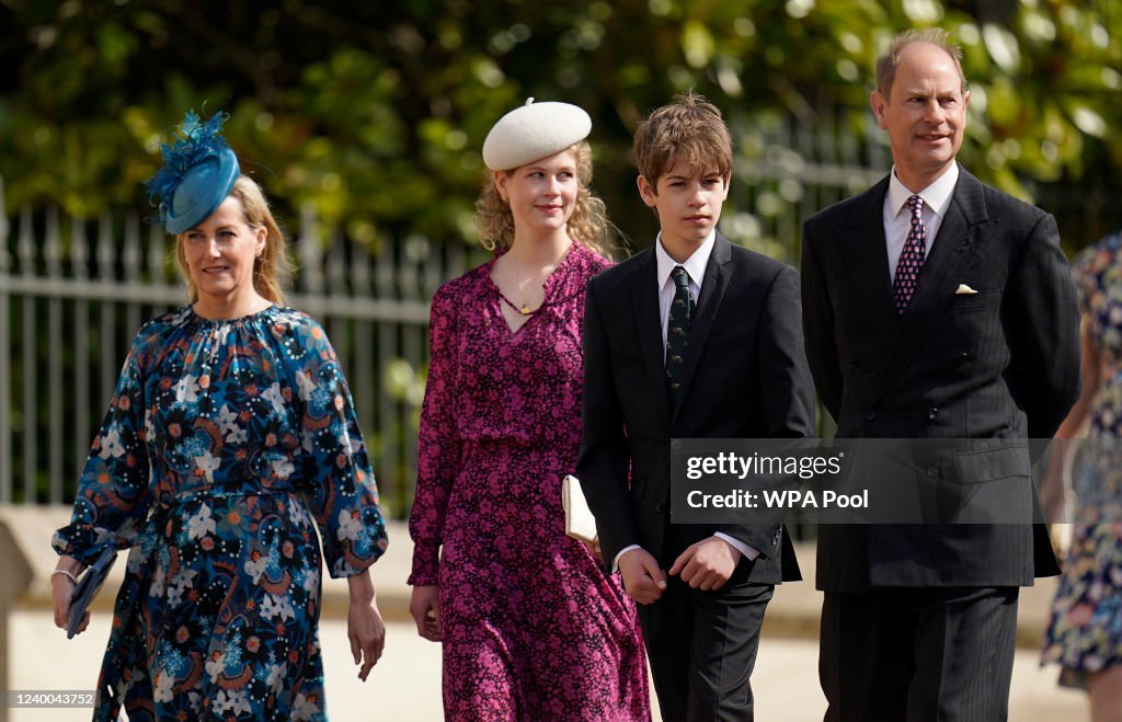 The British Royal Family Attend Easter Service