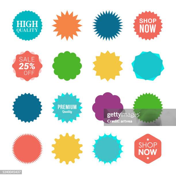 illustrazioni stock, clip art, cartoni animati e icone di tendenza di adesivi starburst sale - saldi