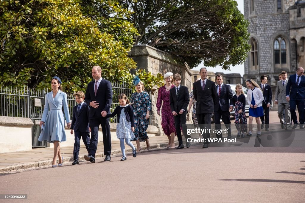 The British Royal Family Attend Easter Service