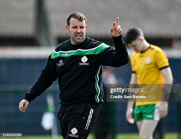 London , United Kingdom - 17 April 2022; London manager Michael Maher before the Connacht GAA Football Senior Championship Quarter-Final match...