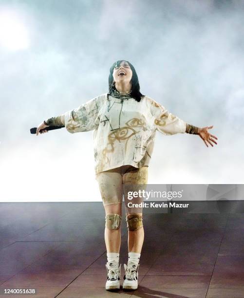 Billie Eilish performs onstage at the Coachella Stage during the 2022 Coachella Valley Music And Arts Festival on April 16, 2022 in Indio, California.