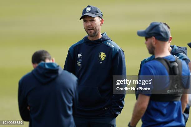 James Franklin, Durham Head Coach, looks on before the LV= County Championship Division 2 match between Durham County Cricket Club and Leicestershire...