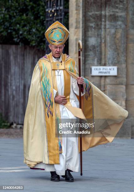 Easter morning service at Canterbury Cathedral held by Justin Welby, the Archbishop of Canterbury, United Kingdom on April 17, 2022.