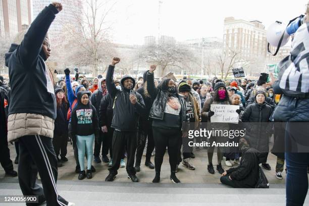 Activists gathered and marched during a protest against the killing of Patrick Lyoya, who was killed by a Grand Rapids police officer during a...