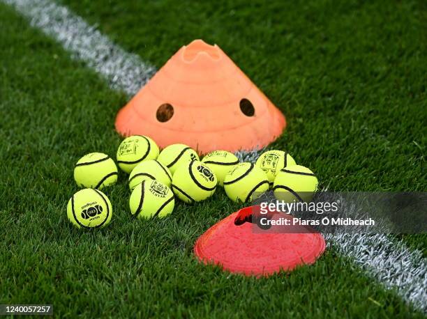 Waterford , Ireland - 17 April 2022; Equipment for the Waterford warm-up before the Munster GAA Hurling Senior Championship Round 1 match between...