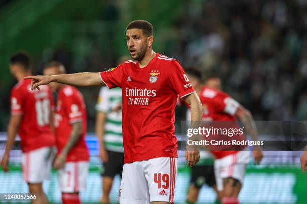 Adel Taarabt of SL Benfica during the Liga Portugal Bwin match between Sporting CP and SL Benfica at Estadio Jose Alvalade on April 17, 2022 in...