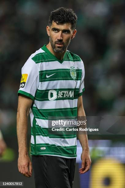 Luis Neto of Sporting CP during the Liga Portugal Bwin match between Sporting CP and SL Benfica at Estadio Jose Alvalade on April 17, 2022 in Lisbon,...