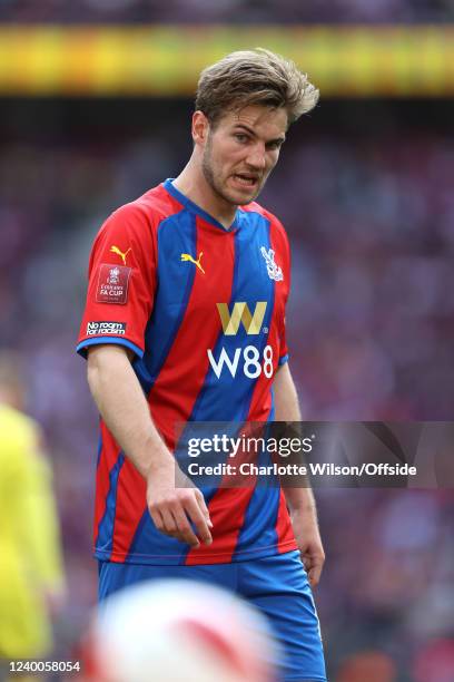 Joachim Andersen of Palace during The FA Cup Semi-Final match between Chelsea and Crystal Palace at Wembley Stadium on April 17, 2022 in London,...