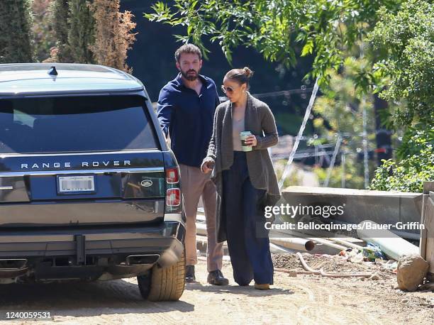 Ben Affleck and Jennifer Lopez are seen on April 17, 2022 in Los Angeles, California.