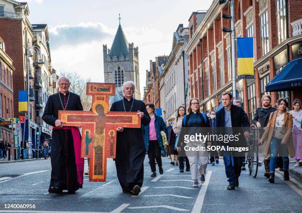 Catholic Archbishop Dermot Farrell and his Church of Ireland counterpart Archbishop Michael Jackson led the "Walk of Witness" through the streets of...