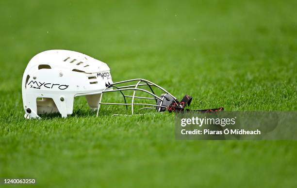 Waterford , Ireland - 17 April 2022; A helmet on the pitch before the Munster GAA Hurling Senior Championship Round 1 match between Waterford and...