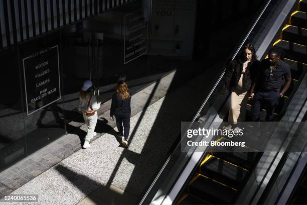 Shoppers at the Westfield Century City shopping mall in Los Angeles, California, U.S., on Easter Sunday, April 17, 2022. The owner of Westfield malls...