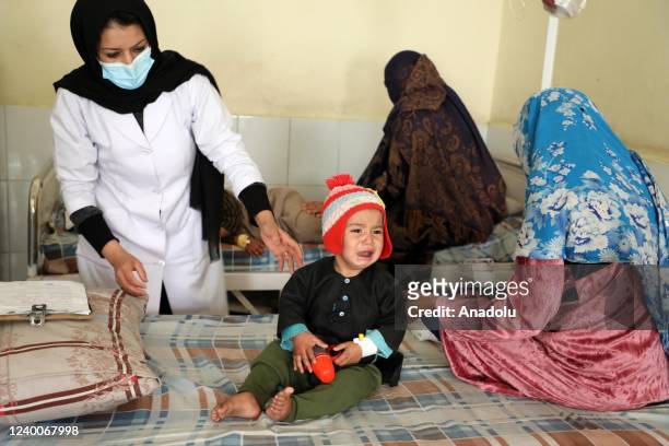 View from a hospital as children receiving medical treatment, in capital Kabul, Afghanistan on April 18, 2022. More than 5 children are treated in...