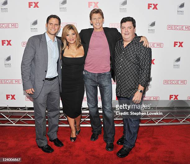Actors Steven Pasquale, Callie Thorne, Denis Leary, and John Scurti attend the "Rescue Me" Season 7 series finale episode screening at the Ziegfeld...