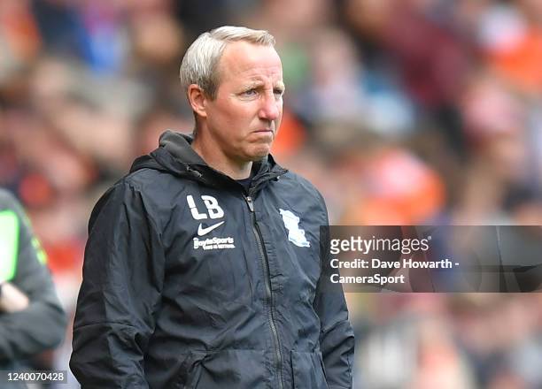 Birmingham City's Manager Lee Bowyer during the Sky Bet Championship match between Blackpool and Birmingham City at Bloomfield Road on April 18, 2022...