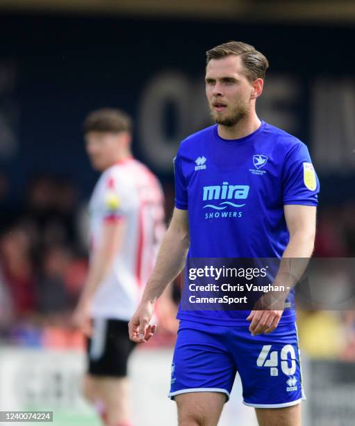 Cheltenham Town's Charlie Colkett during the Sky Bet League One match between Lincoln City and Cheltenham Town at LNER Stadium on April 18, 2022 in...