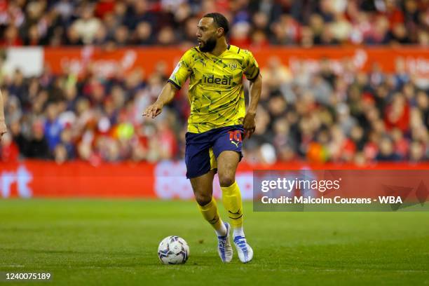 Matt Phillips of West Bromwich Albion runs with the ball during the Sky Bet Championship match between Nottingham Forest and West Bromwich Albion at...