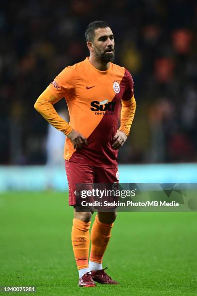 Arda Turan of Galatasaray during the Turkish Super League football match between Galatasaray and Yeni Malatyaspor at NEF Stadyumu on April 2, 2022 in...