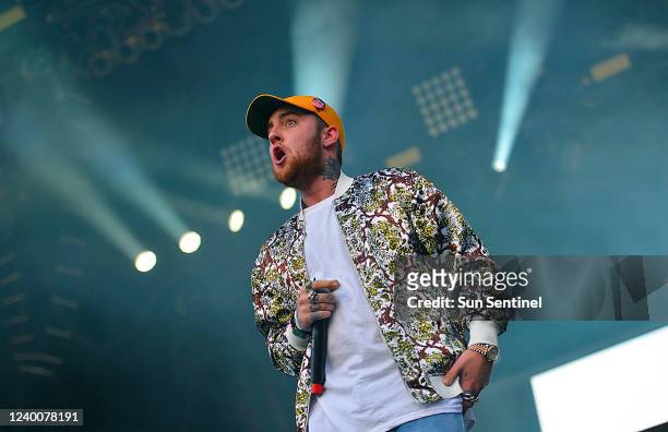 Mac Miller performs on day three of the Okeechobee Music and Arts Festival on March 5, 2016 in Okeechobee, Fla. The man who allegedly suppled Miller...