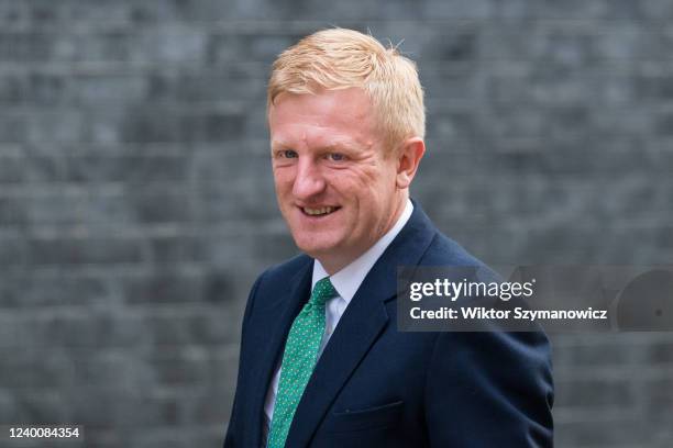 Minister without Portfolio and Co-Chairman of the Conservative Party Oliver Dowden arrives in Downing Street to attend the weekly Cabinet meeting on...