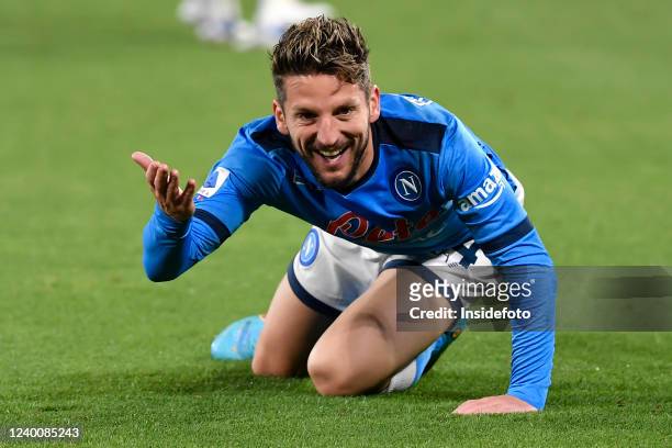 Dries Mertens of SSC Napoli reacts during the Serie A football match between SSC Napoli and AS Roma. Napoli and Roma drew 1-1.