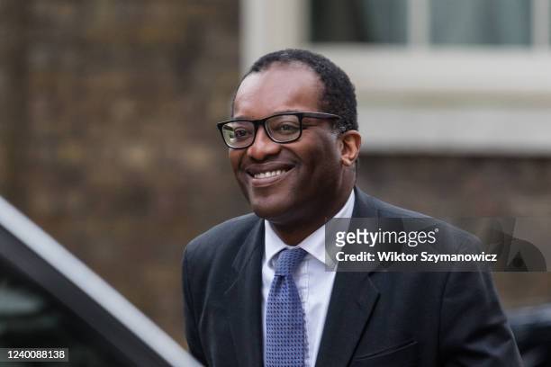 Secretary of State for Business, Energy and Industrial Strategy Kwasi Kwarteng leaves Downing Street after attending the weekly Cabinet meeting on...
